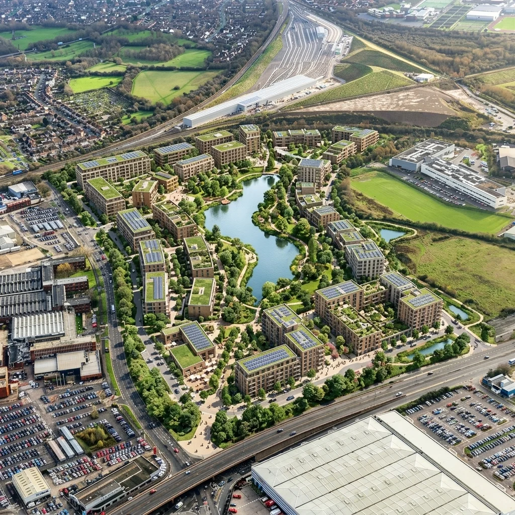 Photoreal CGI of the regenerated Bristol office development