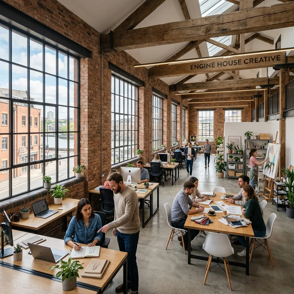 Modern co-working space and artist studios in a renovated Bristol warehouse
