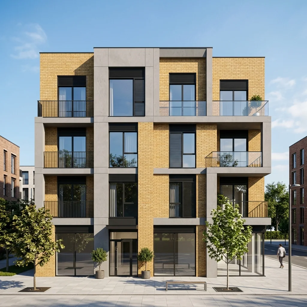 Facade & Building Envelope, exterior 3D render by VisuArchitect