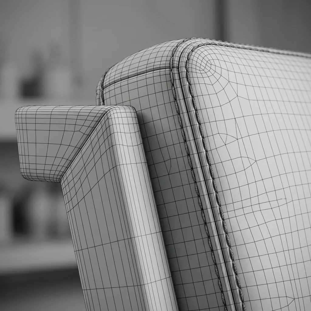UV Layout & Surface Detail, product 3D wireframe by VisuArchitect